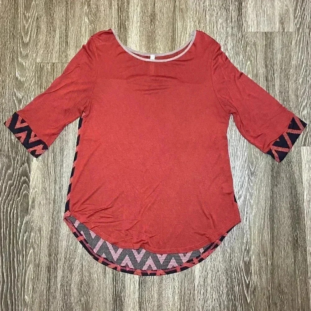 Womens Orange Chevron Blouse - M
